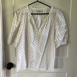 White puff sleeve top - LOFT